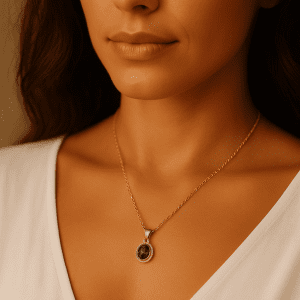 925 Sterling Silver Purple Gem Pendant Necklace – 16" Chain – 1.06g