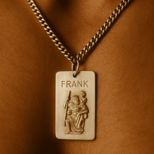 Vintage 1981 Sterling Silver St Christopher Pendant & Chain – Birmingham Hallmarked Religious Necklace