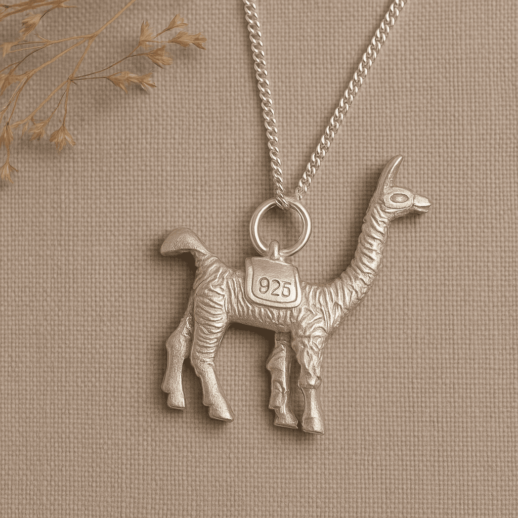 Solid Sterling Silver Llama Pendant on 16" Fine Chain – Handcrafted 925 Artisan Jewellery - Image 4