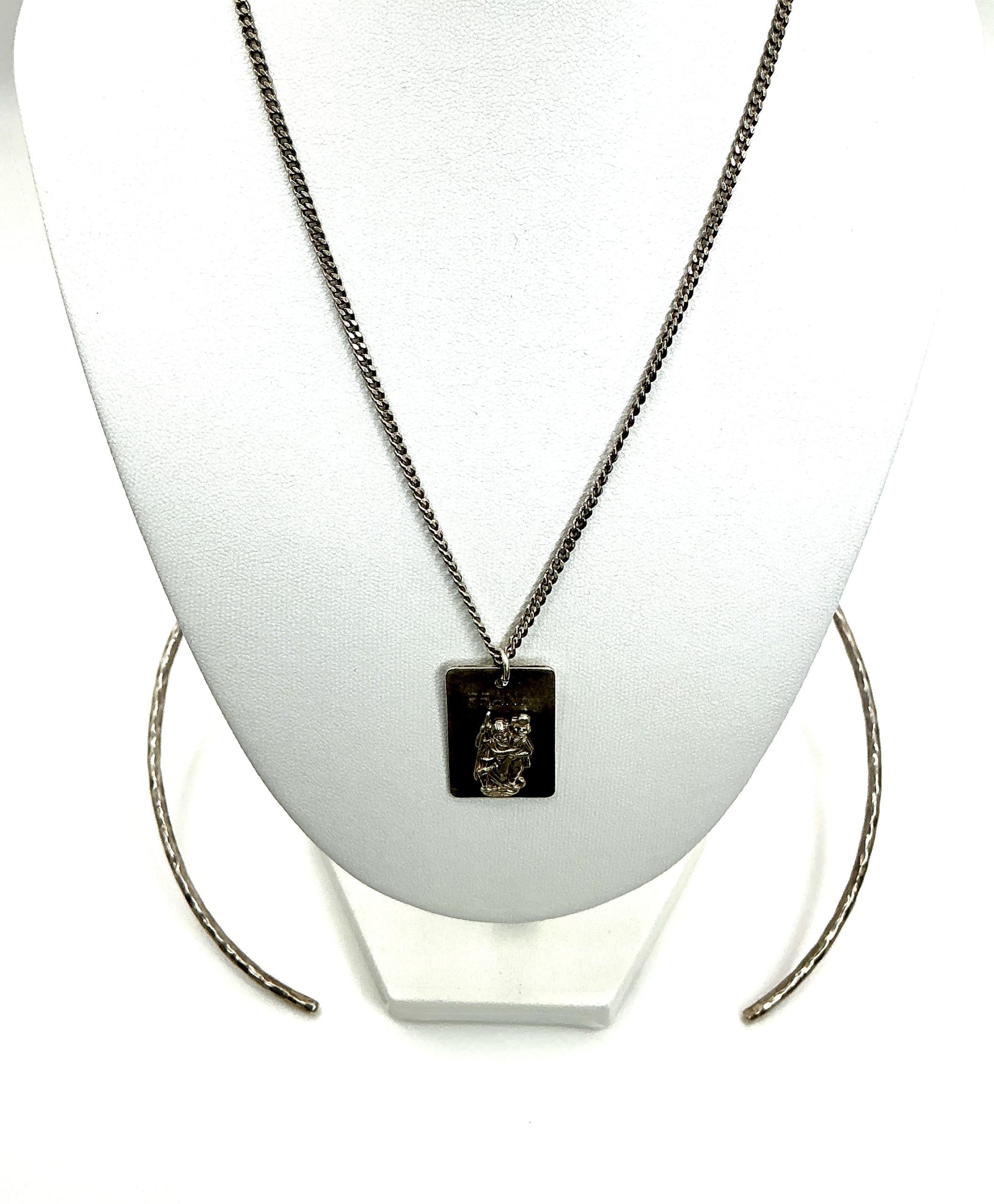 Vintage 1981 Sterling Silver St Christopher Pendant & Chain – Birmingham Hallmarked Religious Necklace - Image 5