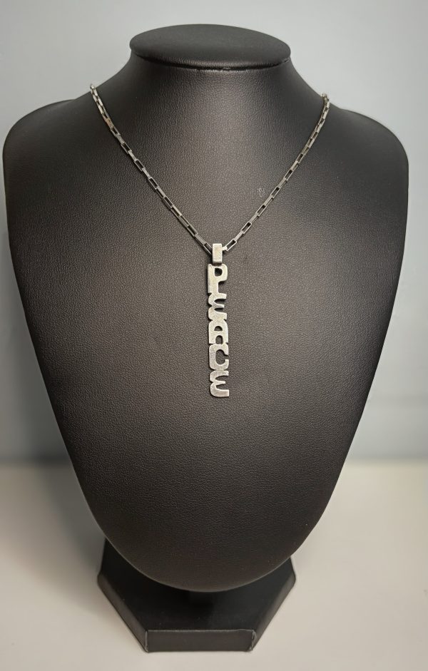18” Sterling Silver necklace with “PEACE” pendant