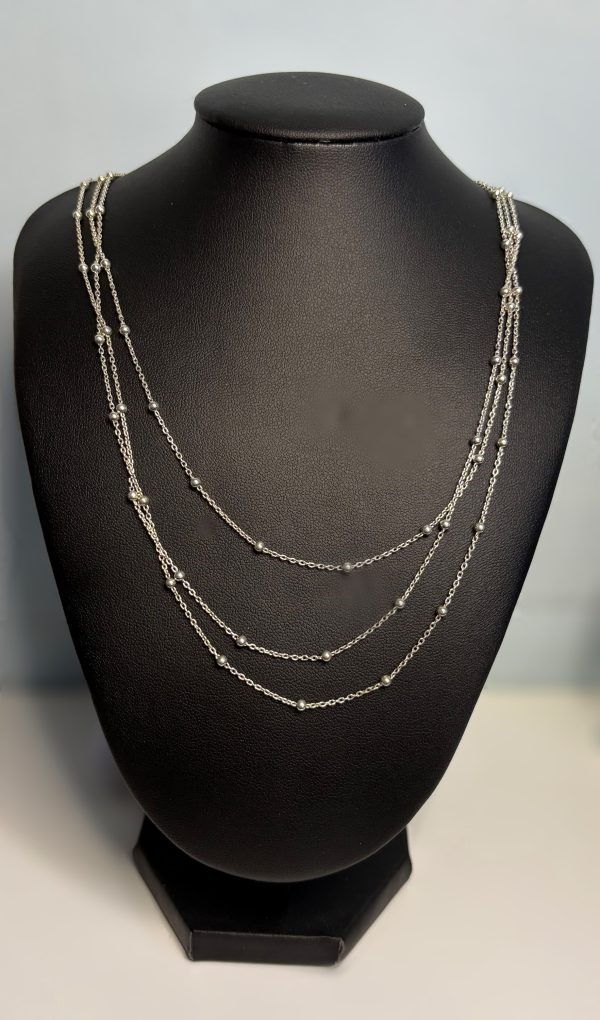 18” Three layer Sterling Silver chain