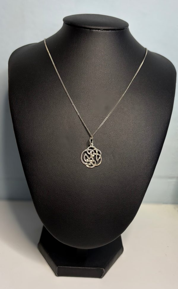 20” Sterling Silver necklace with silver celtic pendant