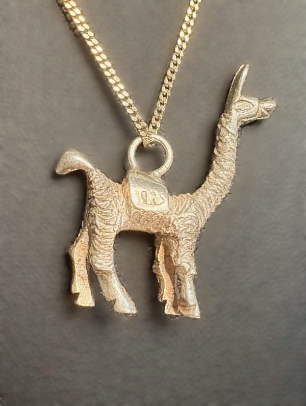 18” Sterling Silver necklace with silver llama pendant - Image 2