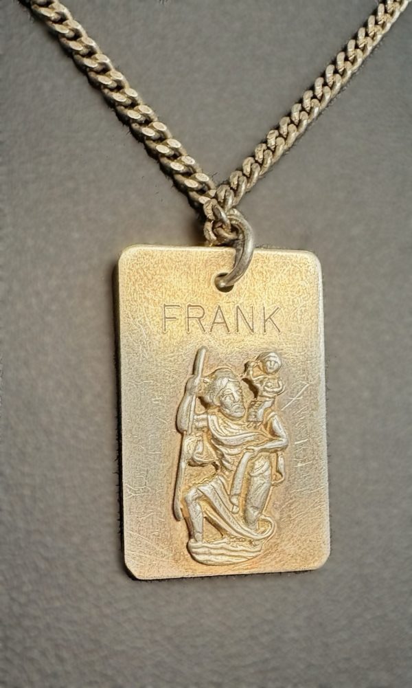 Vintage 1981 Sterling Silver St Christopher Pendant & Chain – Birmingham Hallmarked Religious Necklace - Image 3