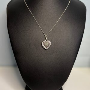 Sterling Silver heart Locket on a 8.5” Sterling Necklace