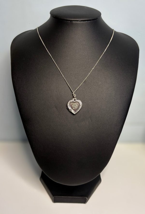 Sterling Silver heart Locket on a 8.5” Sterling Necklace