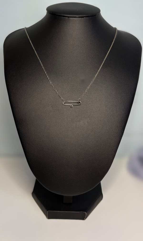 16” Vintage fine silver chain with silver paperclip clasp
