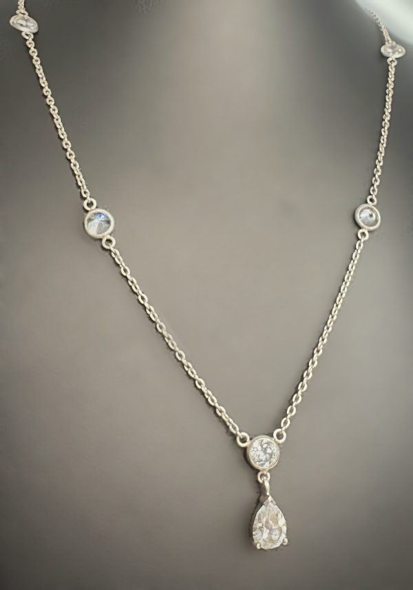 Sterling Silver necklace from Next with diamanté stones. - Image 2