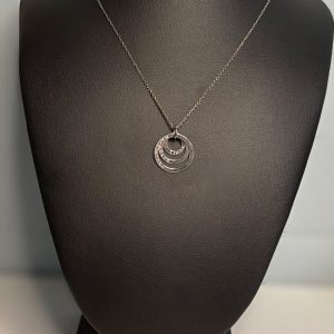 Sterling Silver chain with triple circle Silver pendant