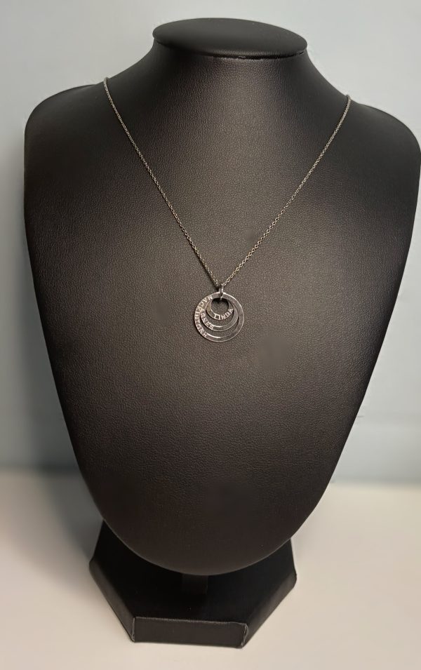 Sterling Silver chain with triple circle Silver pendant