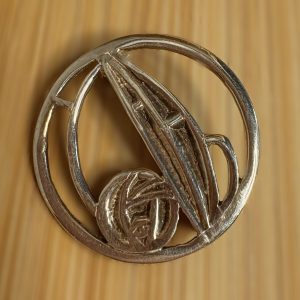 Plain design silver brooch