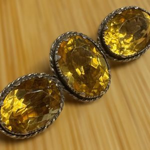 Vintage triple tourmaline brooch