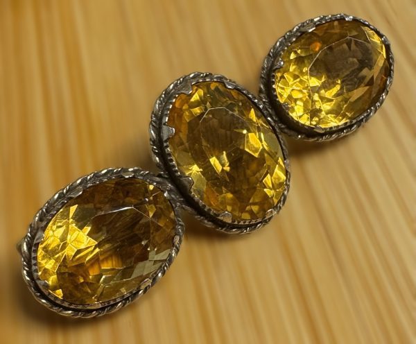 Vintage triple tourmaline brooch