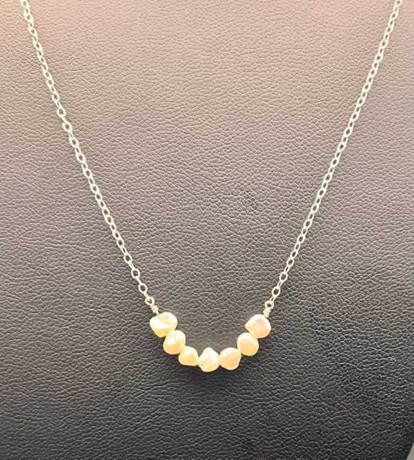 Sterling silver choker with small pearlescent stones - Image 6