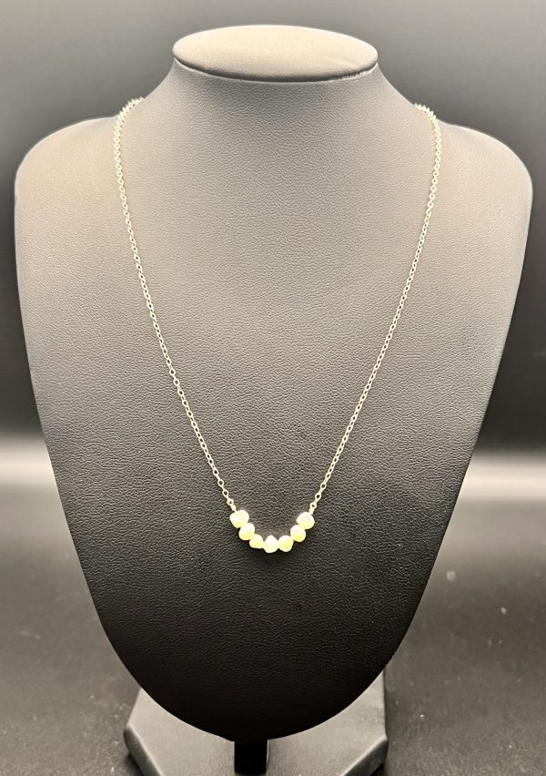 Sterling silver choker with small pearlescent stones