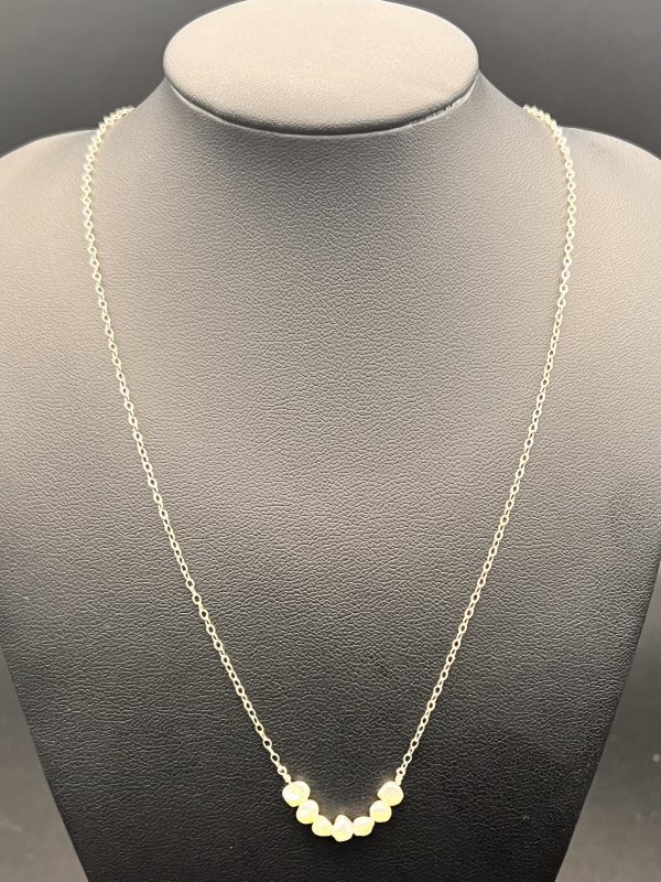Sterling silver choker with small pearlescent stones - Image 4