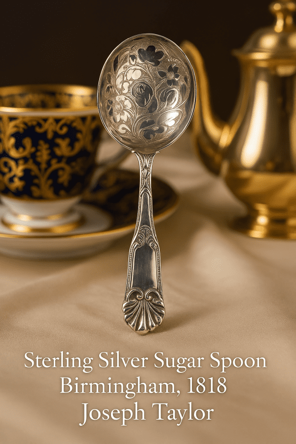 Antique 1818 Sterling Silver Caddy Spoon by Joseph Taylor – Birmingham Georgian Shell Design