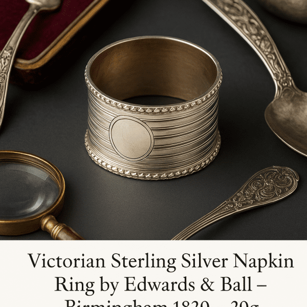 Victorian Sterling Silver Napkin Ring by Edwards & Ball – Birmingham 1839 – 29g - Image 7