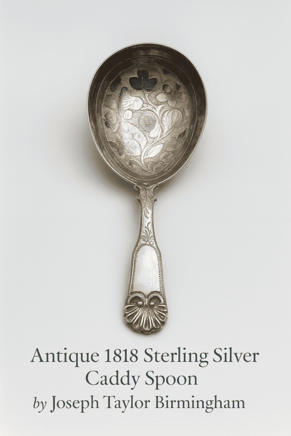 Antique 1818 Sterling Silver Caddy Spoon by Joseph Taylor – Birmingham Georgian Shell Design - Image 8