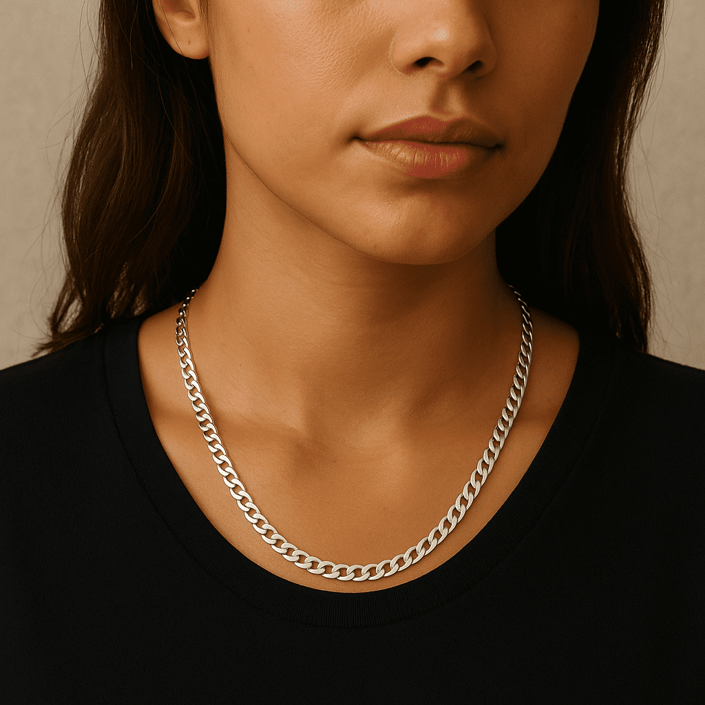 Solid 925 Sterling Silver 18" Curb Link Chain Necklace – 9.72g Heavyweight Polished Unisex Design - Image 4