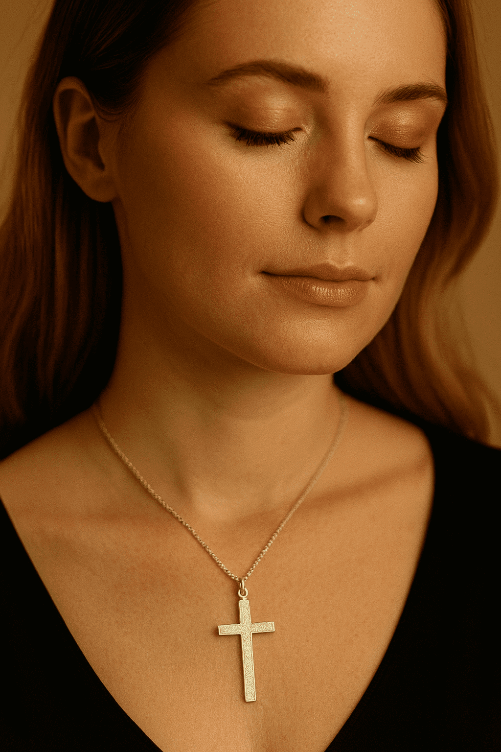 925 Sterling Silver Cross Pendant Necklace – 18" Fine Chain – 3.03g