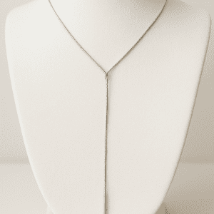 925 Sterling Silver Lariat Bar & Hoop Necklace – IBB 925 Italy, 18", 5g