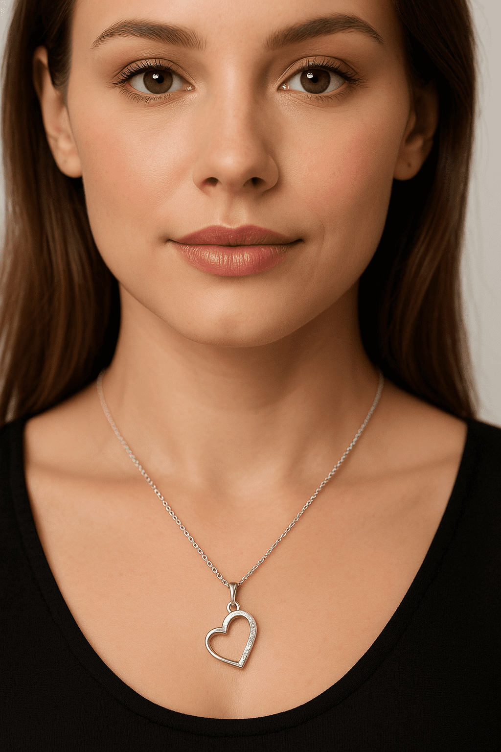 925 Sterling Silver Open Heart Necklace with CZ Accents – 16 Inch – 3.57g - Image 8