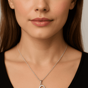 925 Sterling Silver Open Heart Necklace with CZ Accents – 16 Inch – 3.57g