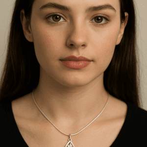 925 Sterling Silver 18 Key Pendant Necklace – 14.5 Inch Rope Chain – 6.36g