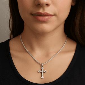 Sterling Silver 925 Cross Pendant Necklace by W. J. Sutton Ltd – Birmingham – 18", 5.62g