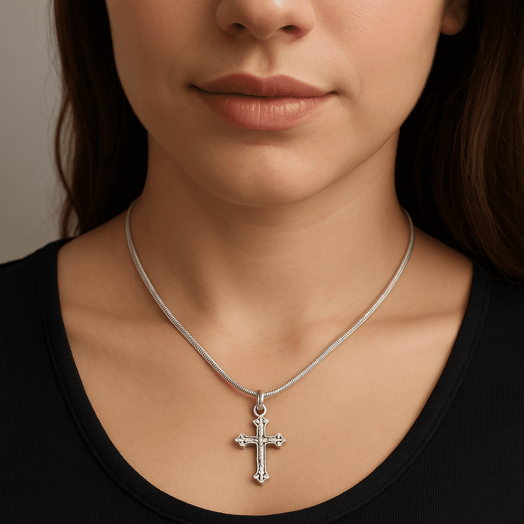 Sterling Silver 925 Cross Pendant Necklace by W. J. Sutton Ltd – Birmingham – 18", 5.62g