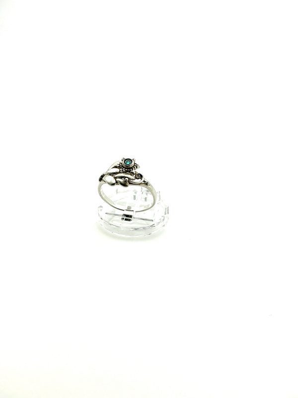 Sterling Silver Avalon Shell Leaf & Flower Ring – Size Q – 2.3g - Image 5