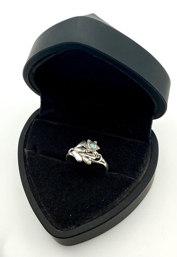 Sterling Silver Avalon Shell Leaf & Flower Ring – Size Q – 2.3g - Image 6