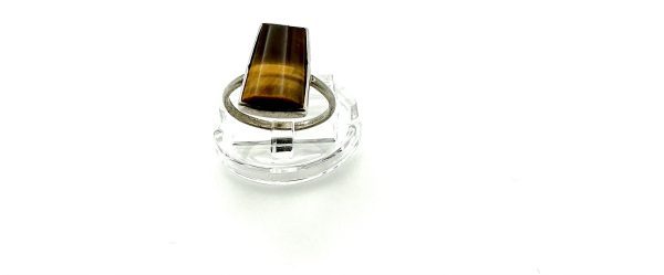 Luxury Sterling Silver Tiger’s Eye Ring – Rectangular Cut – 2.1g – Size K/L (Resizable) - Image 6