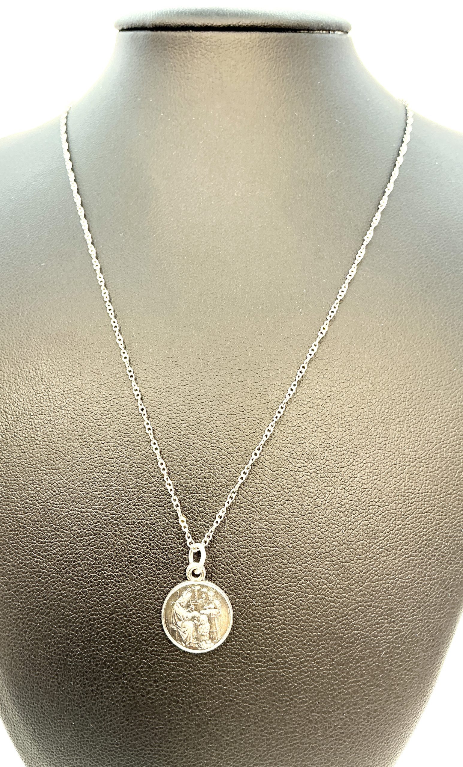 Sterling Silver 925 Baptism Pendant Necklace – 18", 2.61g, 7mm - Image 4