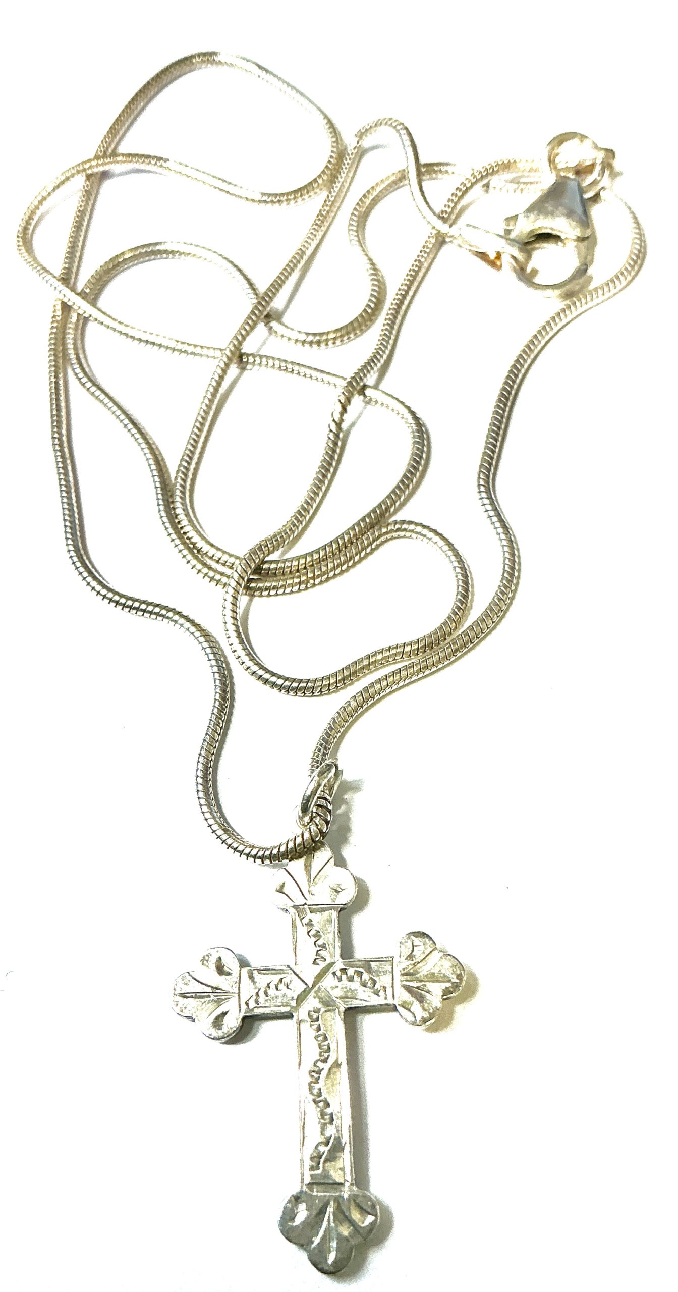 Sterling Silver 925 Cross Pendant Necklace by W. J. Sutton Ltd – Birmingham – 18", 5.62g - Image 5