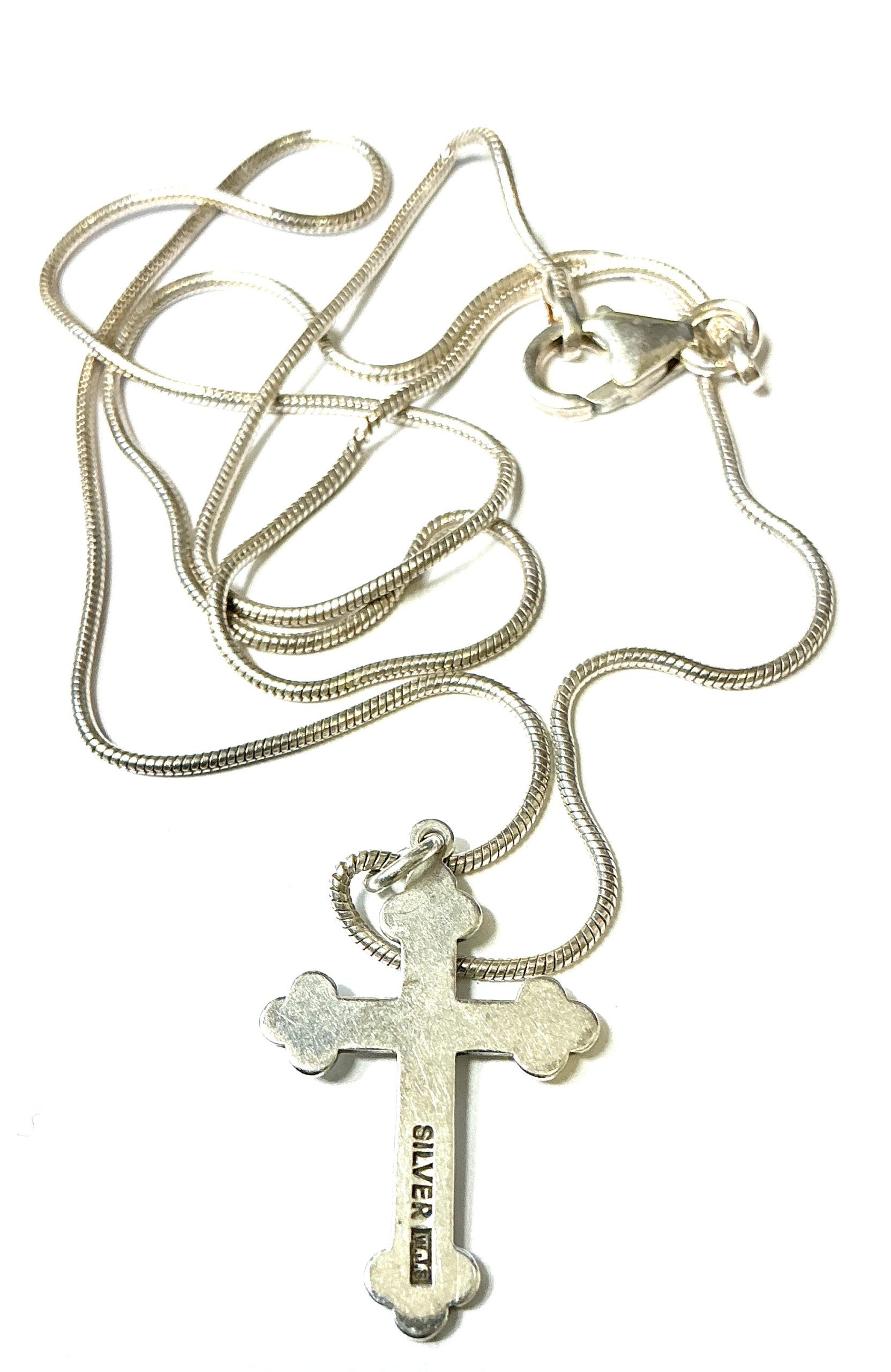 Sterling Silver 925 Cross Pendant Necklace by W. J. Sutton Ltd – Birmingham – 18", 5.62g - Image 6