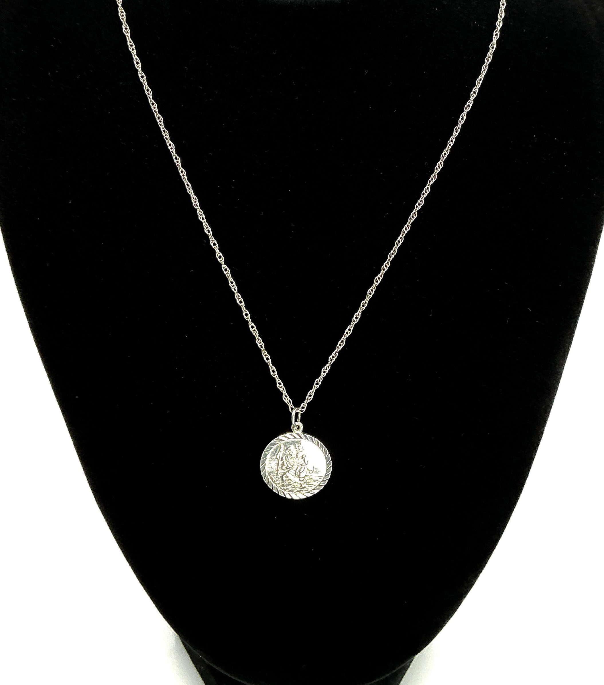 925 Sterling Silver St. Christopher Pendant Necklace – 22" Chain, 4.32g – Classic Travel Protection - Image 6