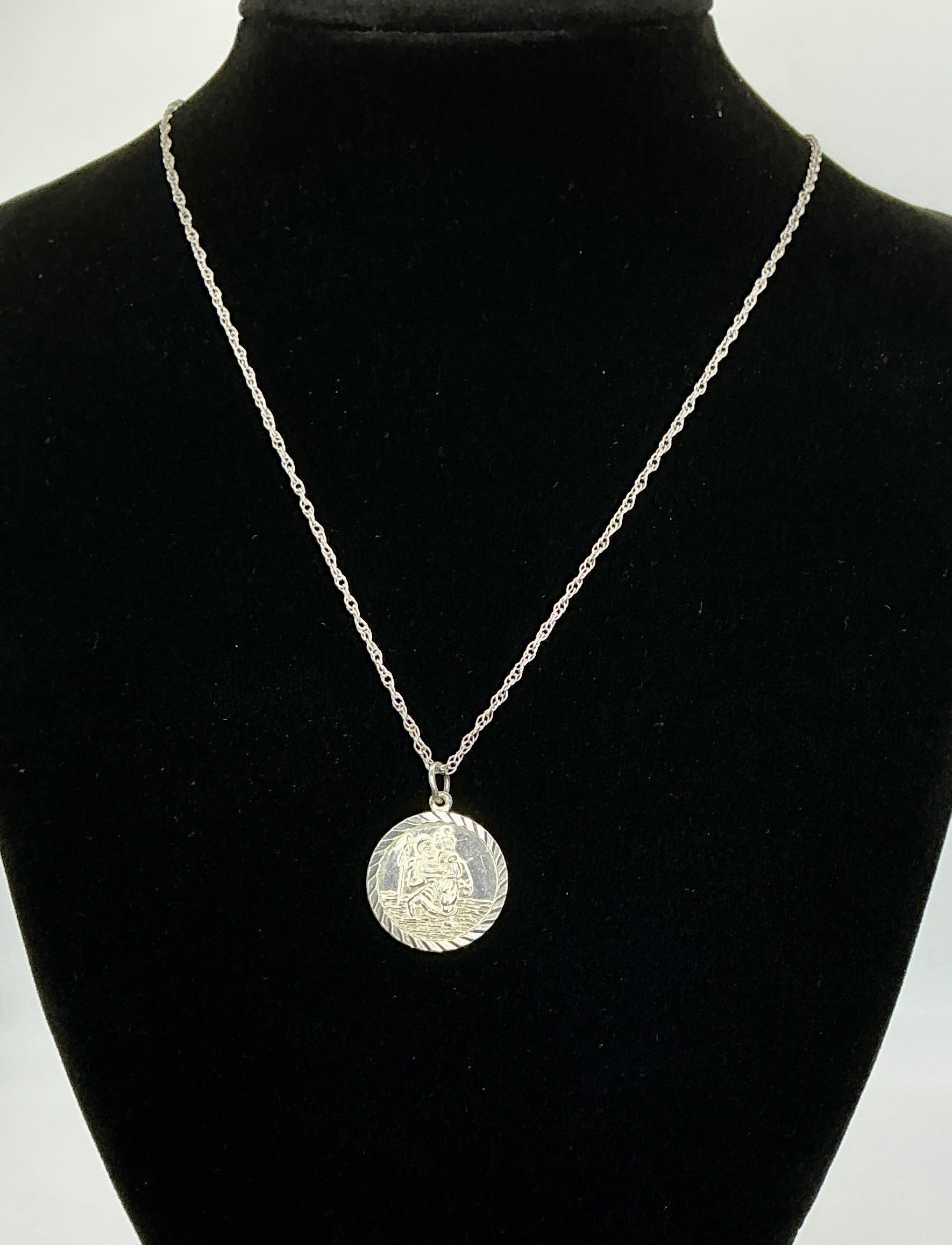 925 Sterling Silver St. Christopher Pendant Necklace – 22" Chain, 4.32g – Classic Travel Protection - Image 4