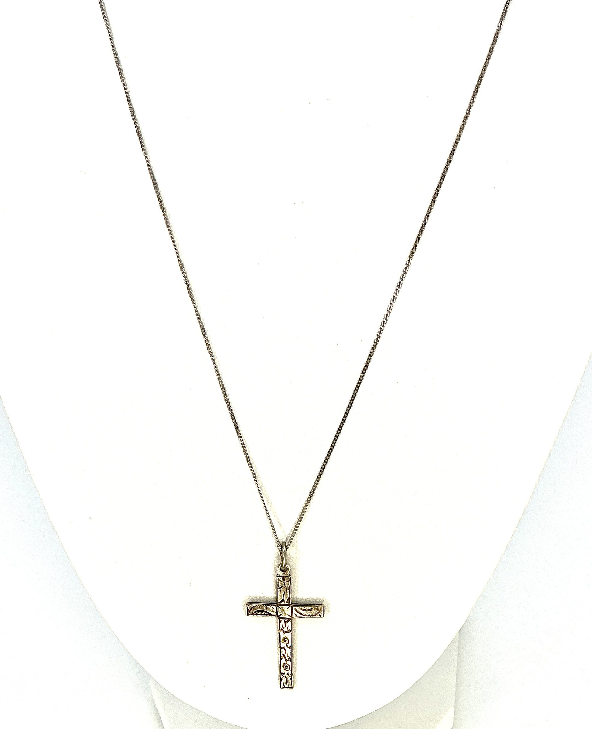 925 Sterling Silver Cross Pendant Necklace – 18" Fine Chain – 3.03g - Image 6