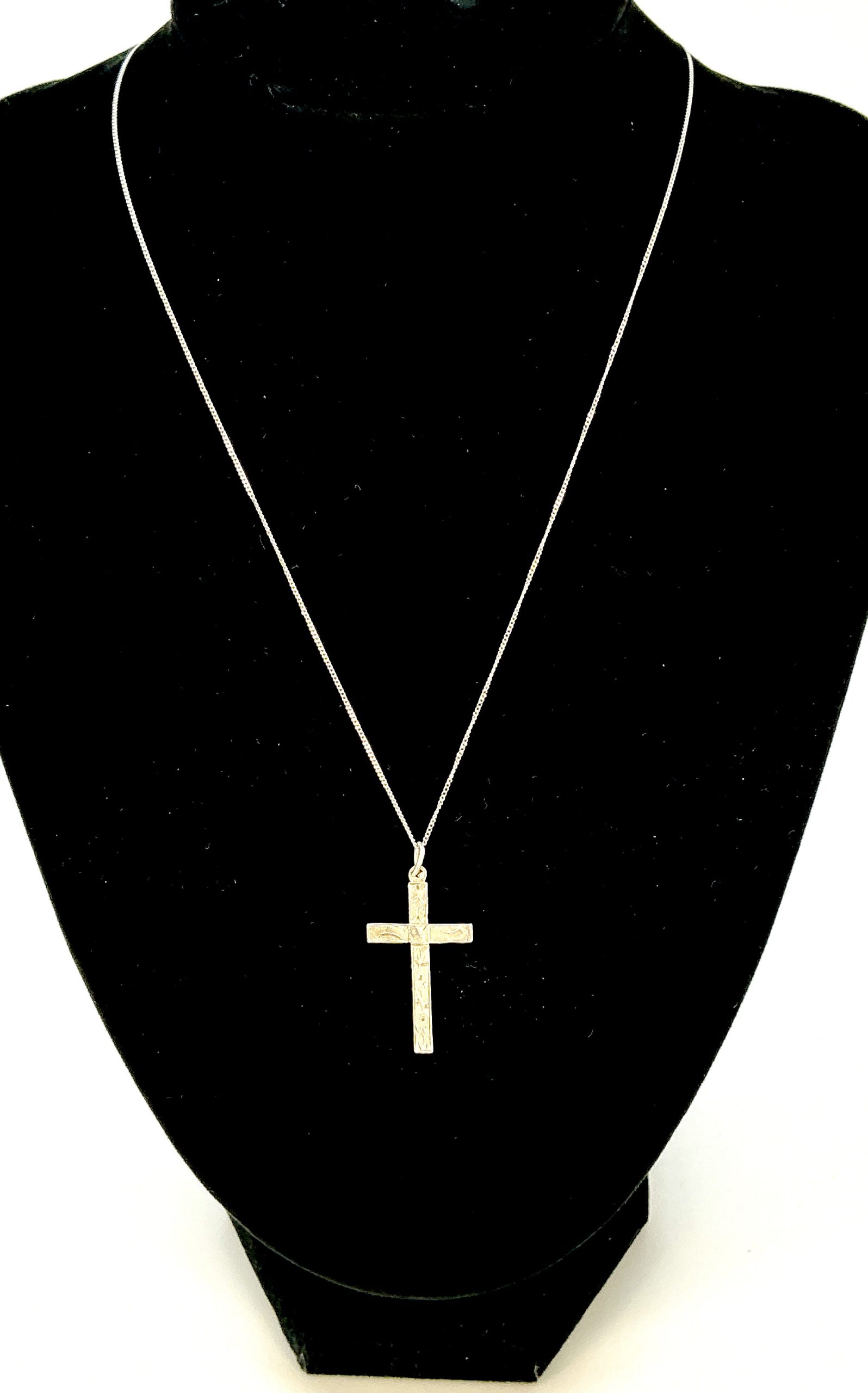 925 Sterling Silver Cross Pendant Necklace – 18" Fine Chain – 3.03g - Image 4