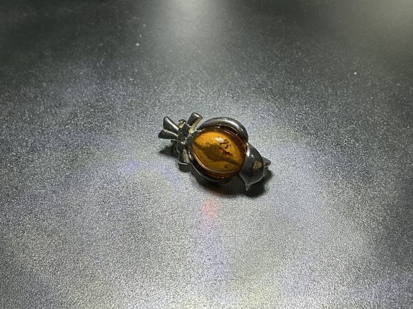 Vintage silver and Amber brooch