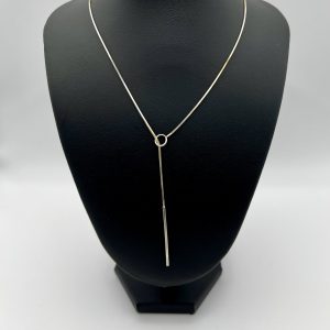 Silver Lariat Bar Necklace