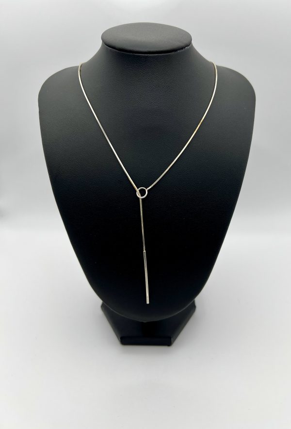 Silver Lariat Bar Necklace
