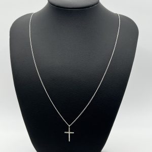 Very delicate silver chain with delicate cross pendant