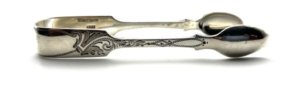 Antique 1890 Sterling Silver Sugar Tongs by Adolphe Peter Roger – Guernsey Origin, London Assay, Collector’s Piece - Image 3