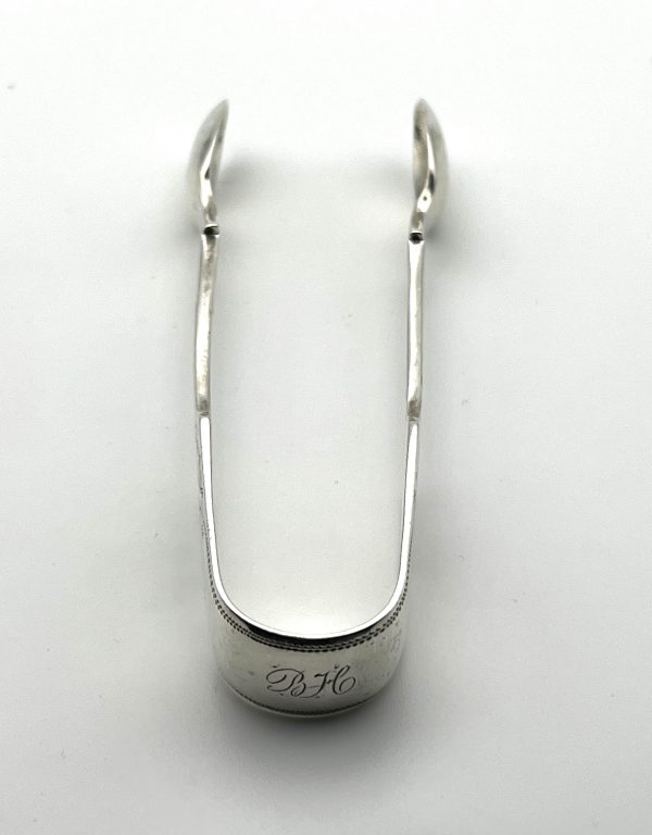 Antique 1890 Sterling Silver Sugar Tongs by Adolphe Peter Roger – Guernsey Origin, London Assay, Collector’s Piece - Image 2