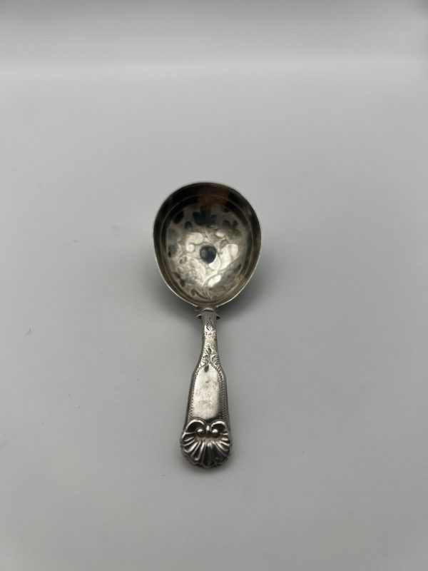 Antique 1818 Sterling Silver Caddy Spoon by Joseph Taylor – Birmingham Georgian Shell Design - Image 3