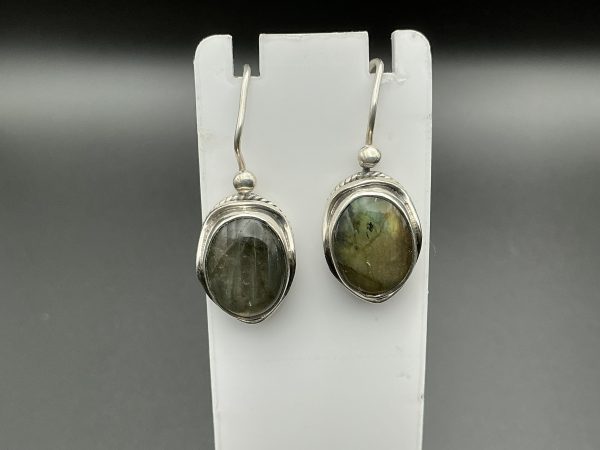 Sterling silver labradorite drop earrings - Image 3